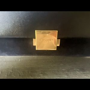 Black & gold Saint Laurent structured shoulder bag.